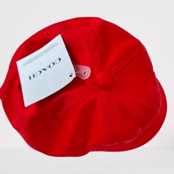 NEW Coach Baseball Cap with Embroidered Coach Logo in Red, Hat- Unisex - Picture 4 of 13